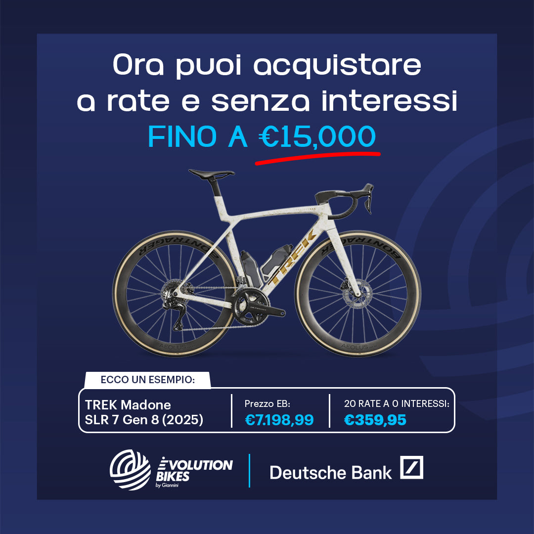 Acquista su  Evolution Bikes in 10 o 20 rate a Tasso Zero con Deutsche Bank!