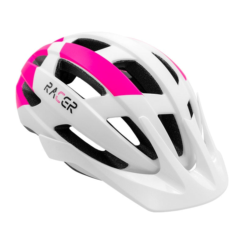 Casco RACER Bianco/Fucsia - Taglie M/L