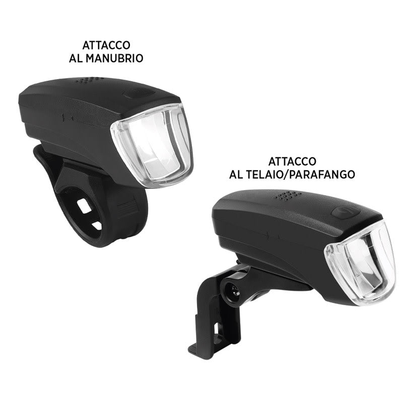 Fanale Anteriore a Batteria 5 led - Doppio Attacco. conf. Blister