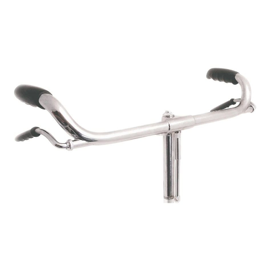 Manillar Ciclos R 26/28 22,2mm en Acero Cromado Plateado con Palancas