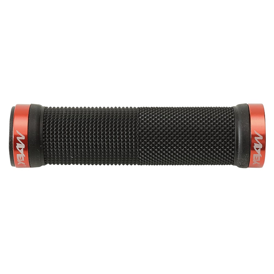 Manopola MTB LOCKRING in Gomma con Doppio Bloccaggio Rosso/Nero