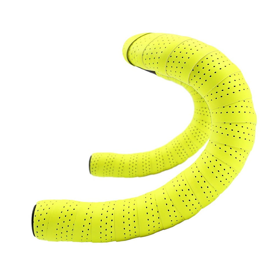 EOLO SOFT Perforated 3mm Handlebar Tape in Fluorescent Yellow PU+EVA