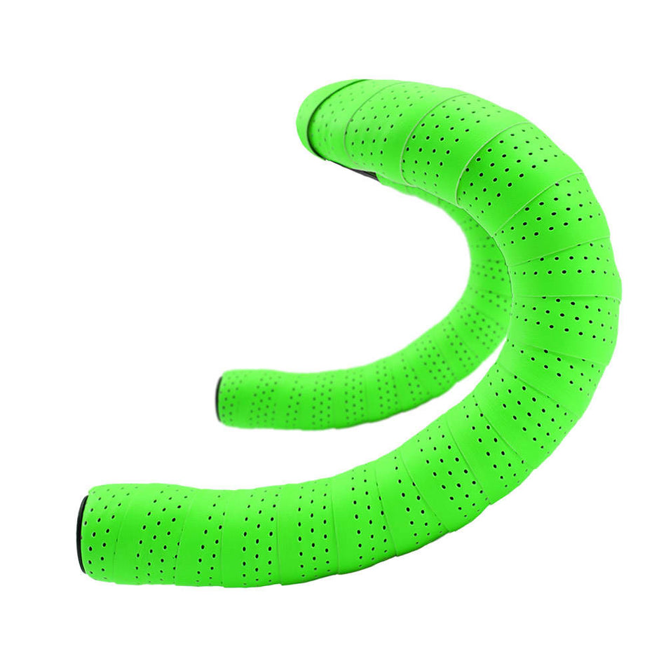 EOLO SOFT Perforated 3mm Handlebar Tape in Fluorescent Green PU+EVA