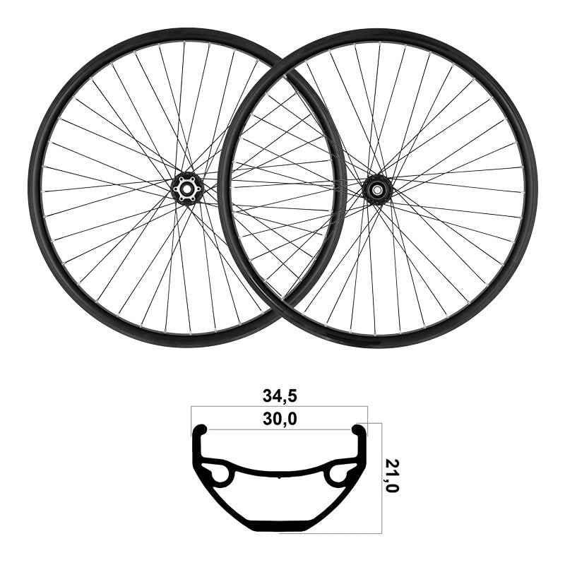 Ruote 29" 30mm MTB TLR Shimano su Cuscinetti 10/11/12V (Coppia) Disco