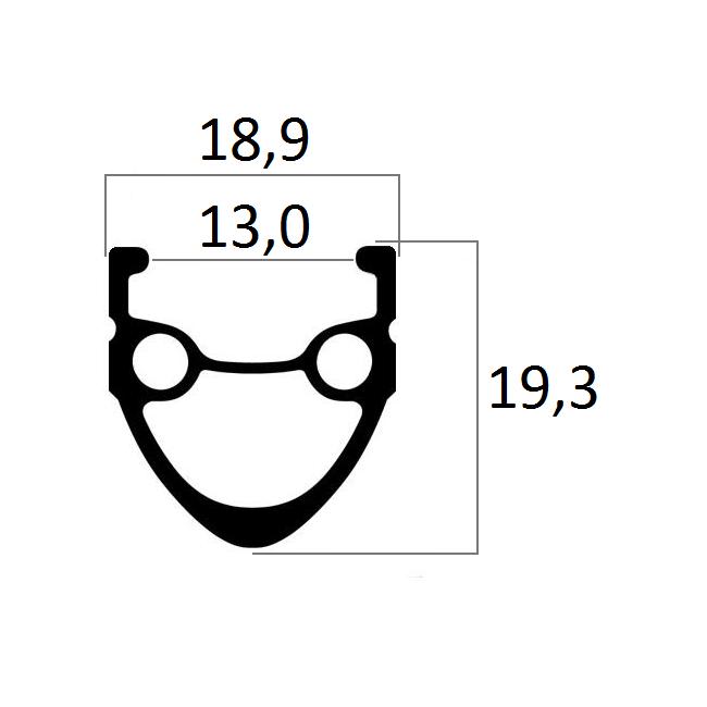 Cerchio 28" ELAN R in Alluminio Doppia Camera - 36 Fori Nero