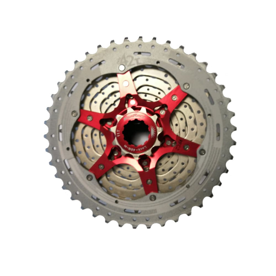 Cassetta MTB 10V Corpetto SHIMANO 11-42T Silver/Rosso