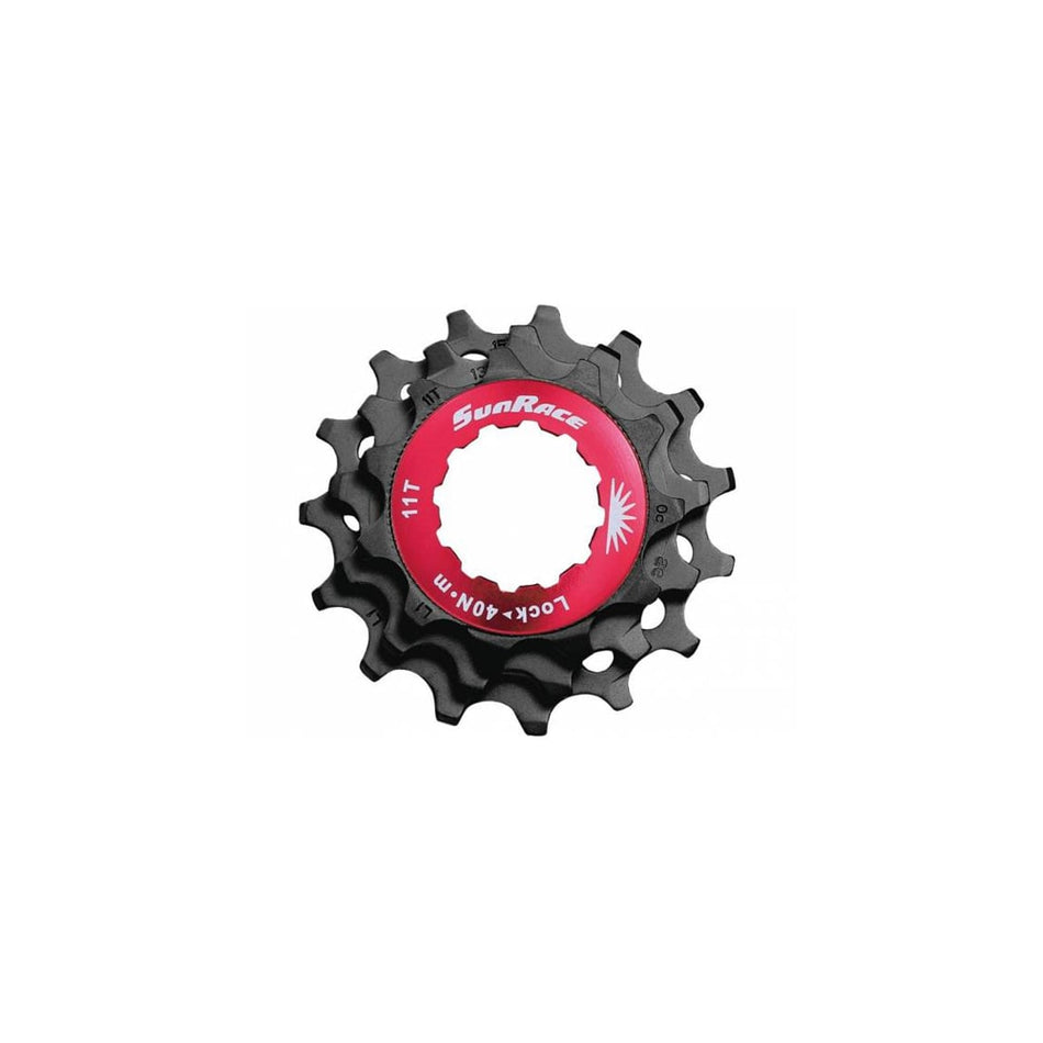 Anillo de Bloqueo Rojo+Piñones (KIT) 11V en Aluminio Negro - Cuerpo SHIMANO