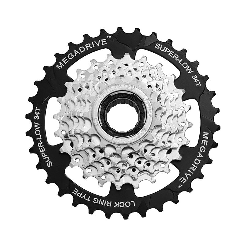 Ruota Libera a Filetto MEGADRIVE 7V x 13/28D in Acciaio Argento/Nero