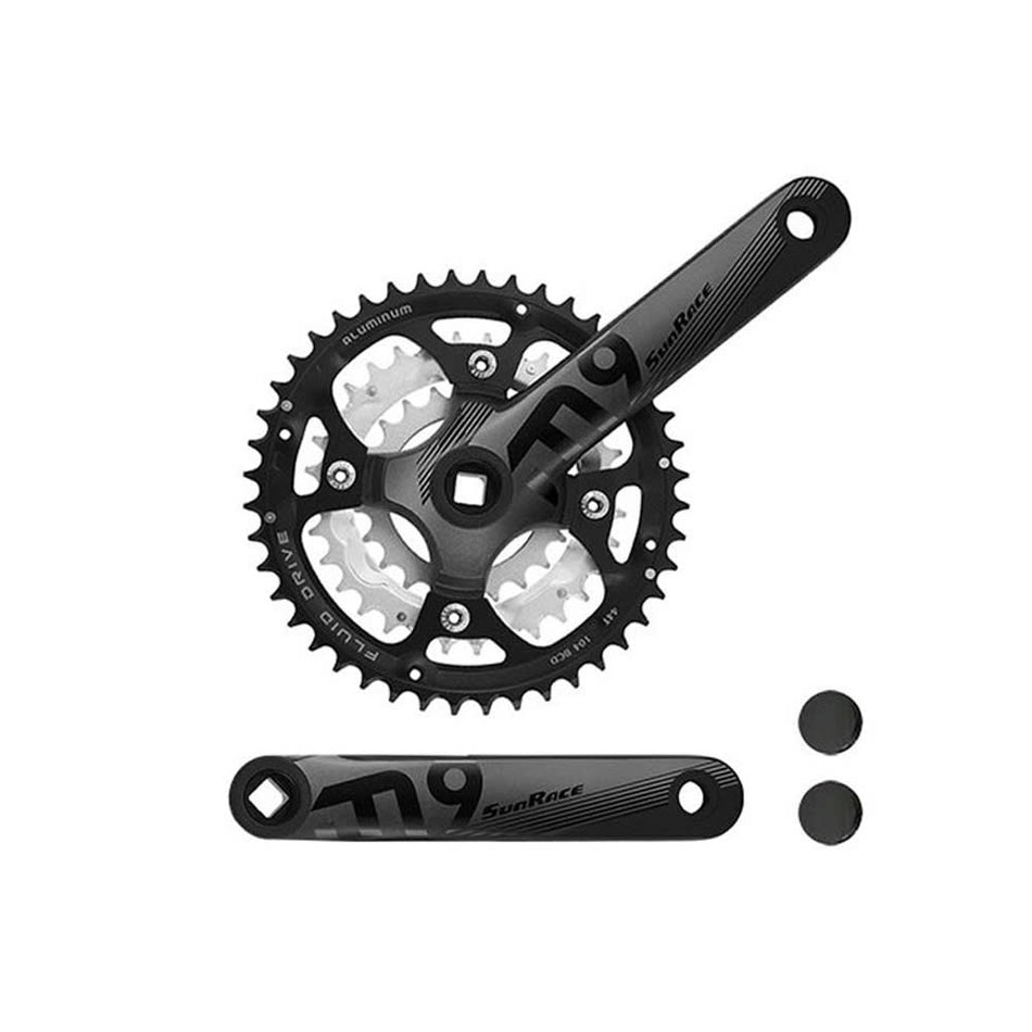 Bielas MTB 3x9V 22/32/44 Dientes x 175mm Negro/Plata