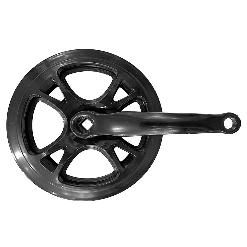 Bielas Folding Bike 1V x 44 Dientes x 170mm Acero Negro+Protector de Cadena