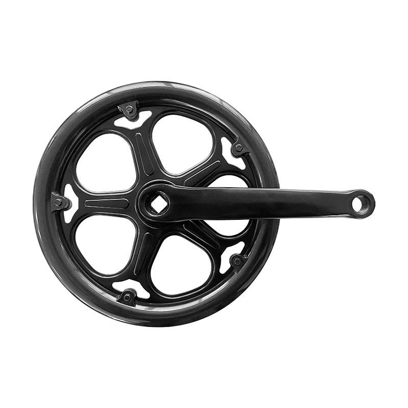 Bielas Folding Bike 1V 52 Dientes x 170mm Negro + Doble Protector de Cadena