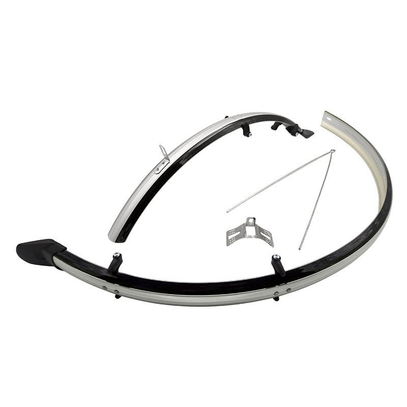 Błotnik 28" x 45mm z poliwęglanu czarny/srebrny (para)