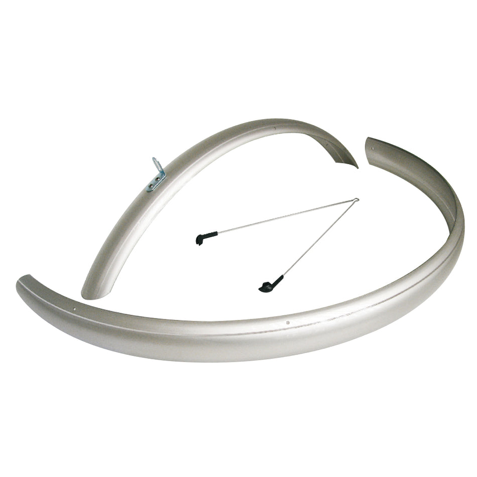 Błotnik 28" x 48mm CTB z poliwęglanu srebrny (para)