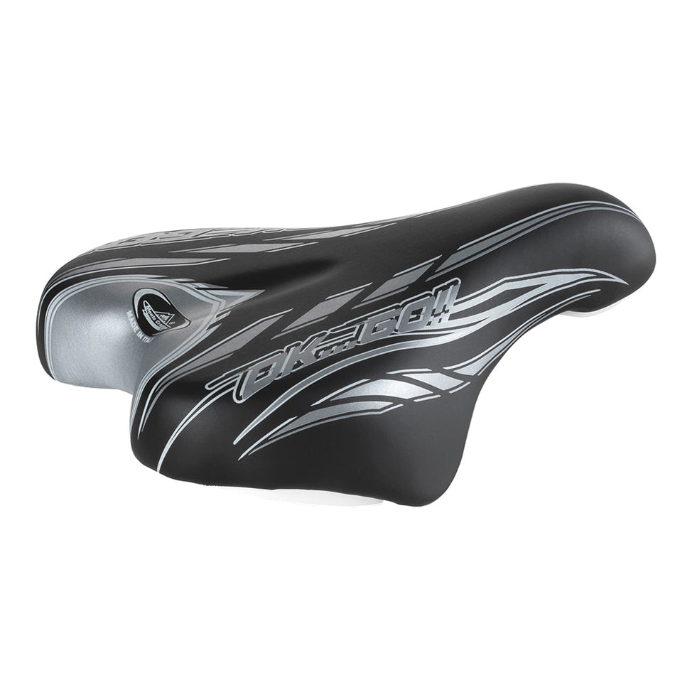 Sella Junior OK GO 14/16" 210x140mm in Poliuretano Nero/Argento