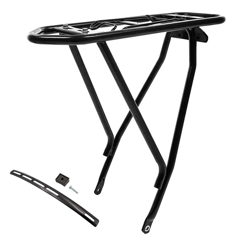 Portapacchi Posteriore E-BIKE 28" in Alluminio Nero