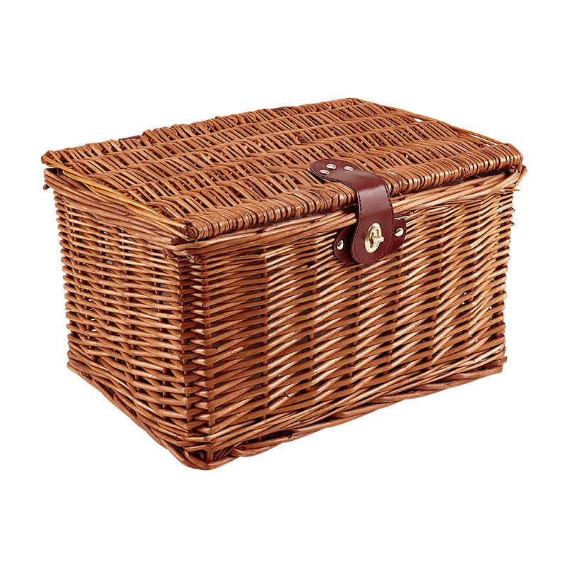 Cestino Anteriore/Posteriore 42x31x25cm Quadrato in Vimini Marrone