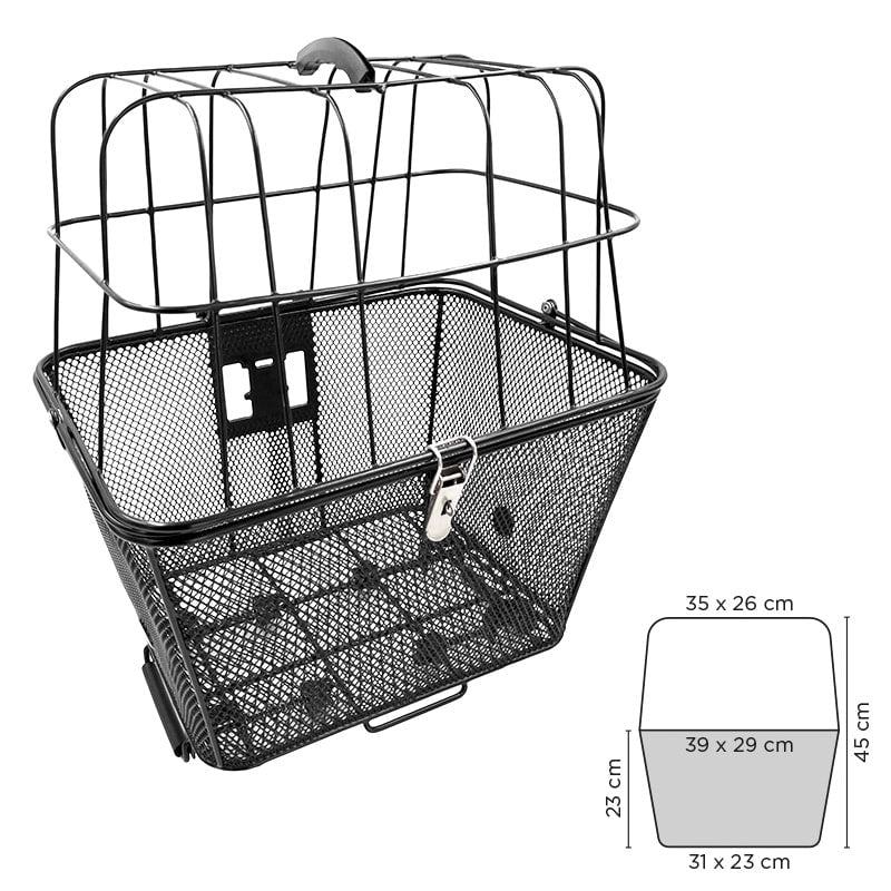 Cestino Anteriore per Animali 39x29x30cm(base 31x23)Sgancio in Acciaio