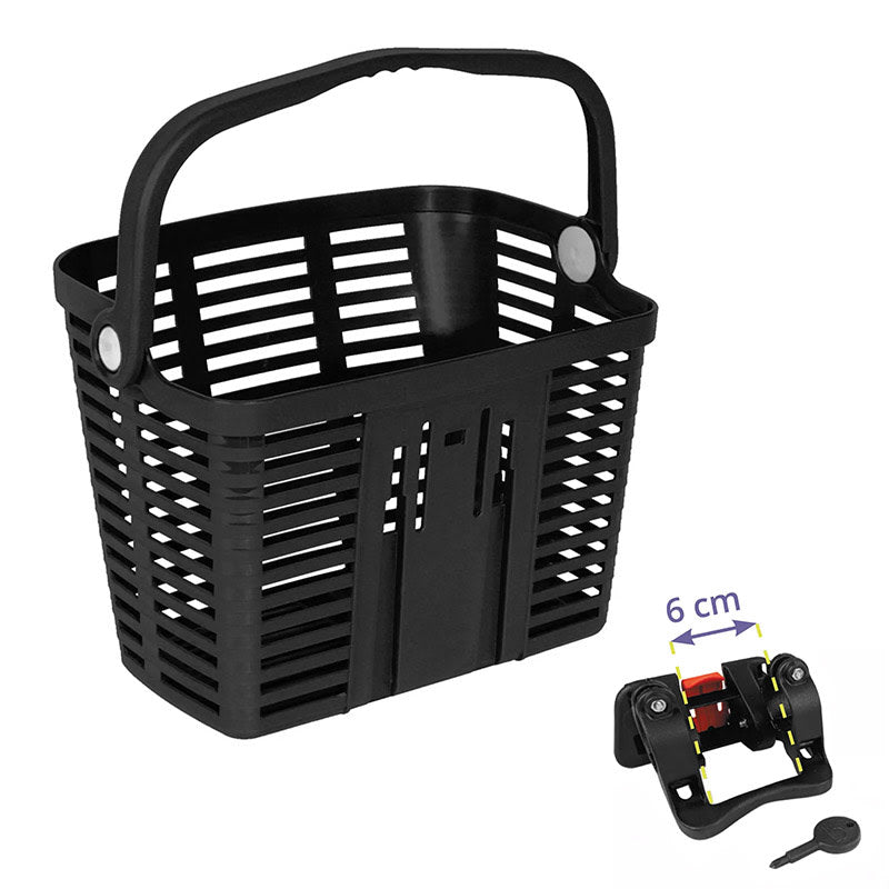 Cestino Anteriore PLAZA in Plastica Nero Aggancio Rapido Diametro: 6cm