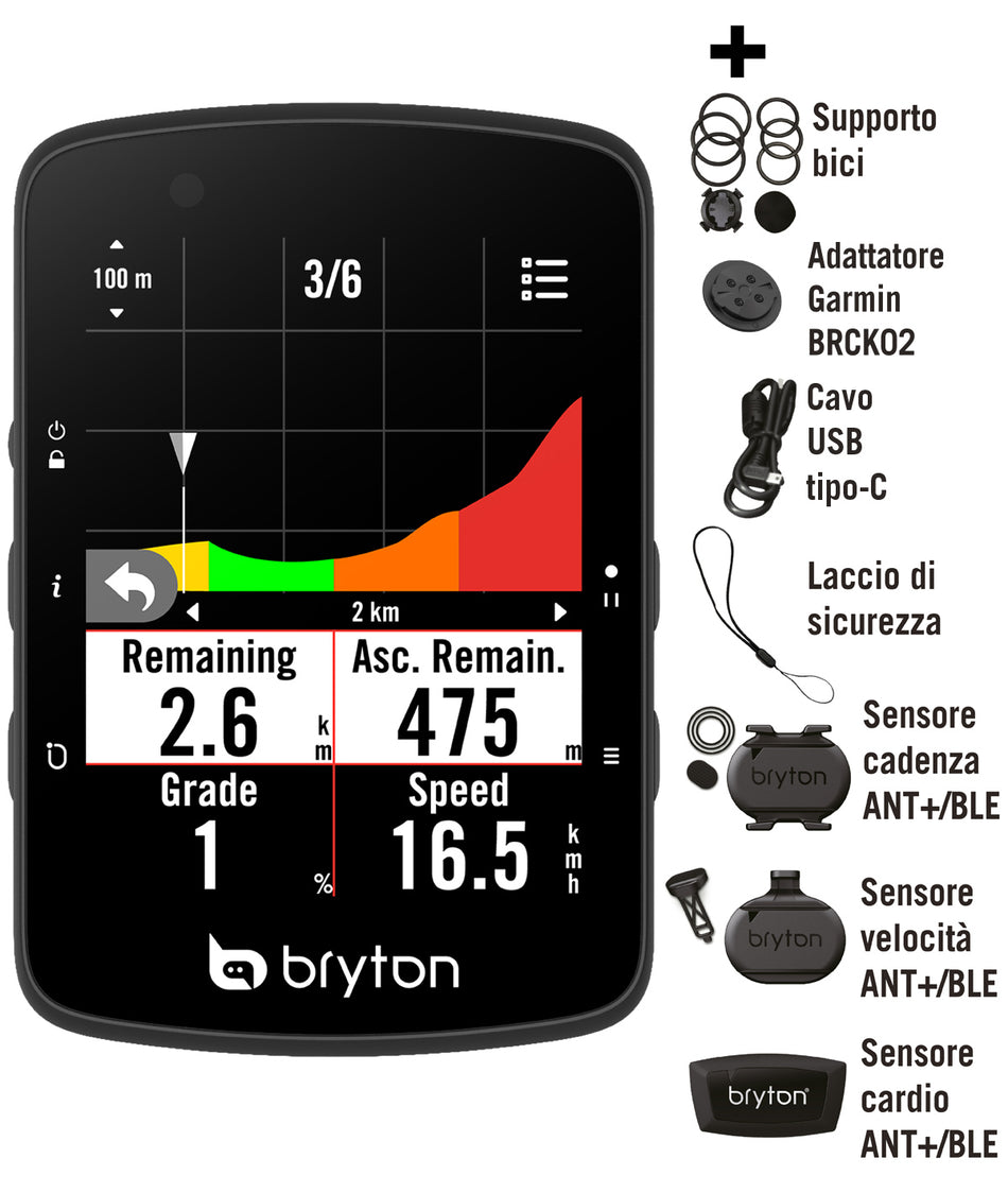 Bryton Rider 650T Con Kit Dual Sensor e HRM