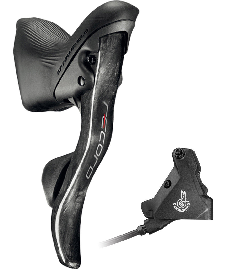 Comando Campagnolo Ergopower DB Sx Record 12v. + pinza post. 140 c/olio