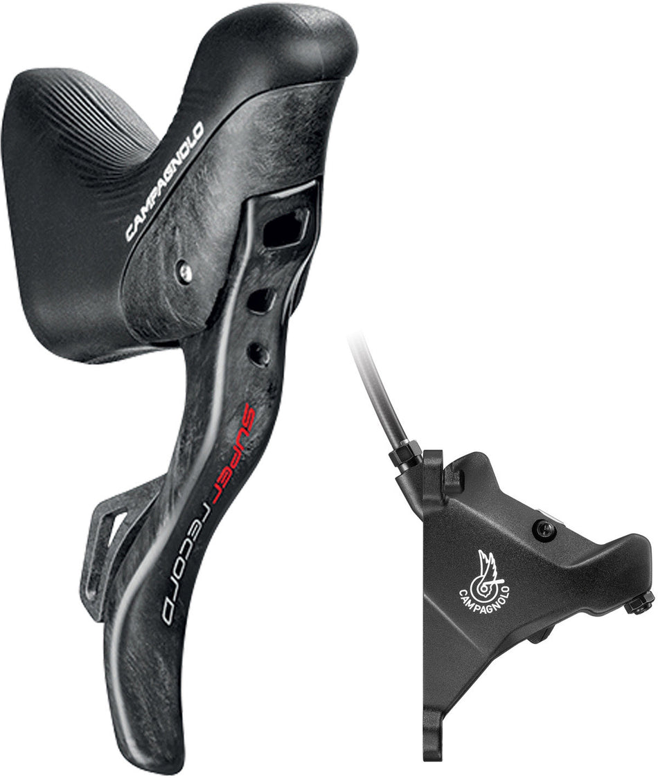 Comando Campagnolo Ergopower DB Sx Super Record 12v. + pinza ant. 160 c/viti e olio