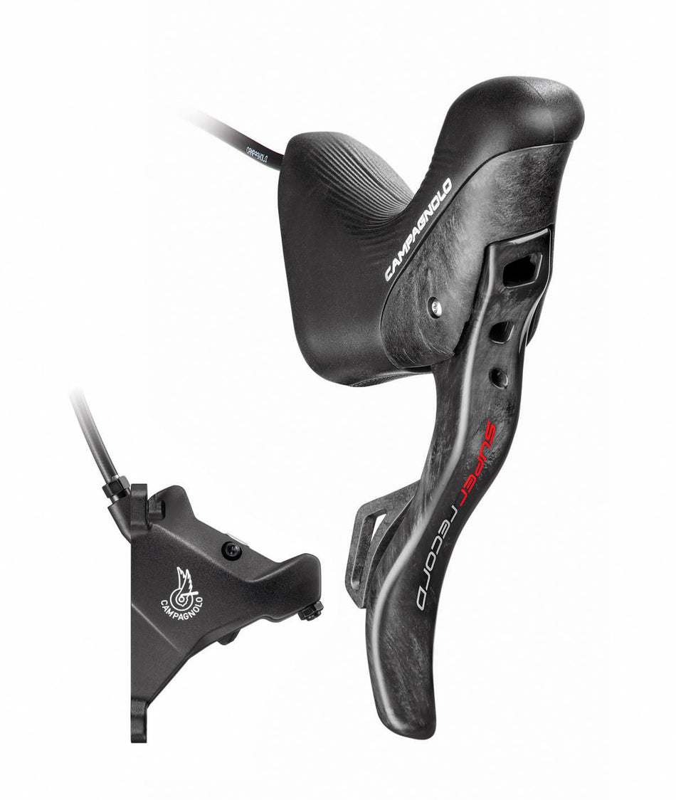 Comando Campagnolo Ergopower DB Sx Super Record EPS 12v. + pinza ant. 160 c/viti e olio