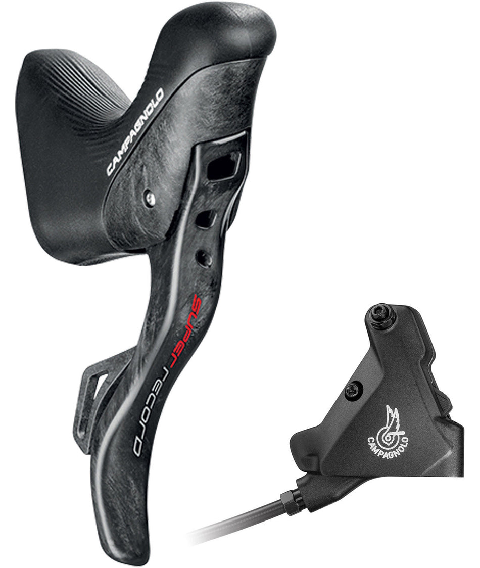 Comando Campagnolo Ergopower DB Sx Super Record 12v. + Pinza Post. 140 c/olio