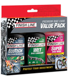Finish Line Value Pack 3 prodotti 120 ml Con lubrificante umido