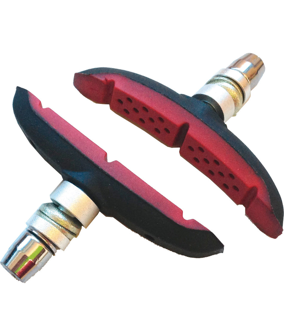 Pattini Eleven mtb 72mm V-brake nero/rosso doppia mescola design curvo