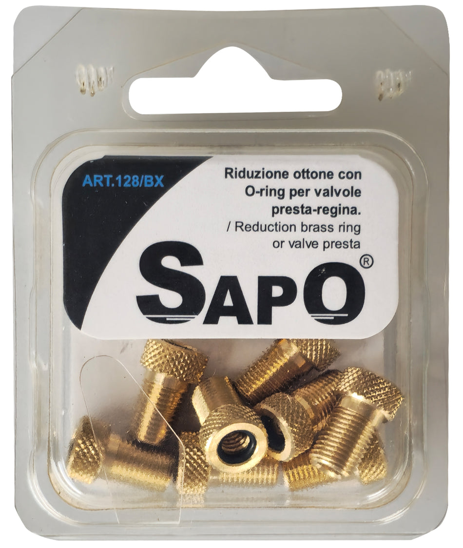 Blister adattatore Sapo per valvole presta e Sclaverand in Ottone (10pz)