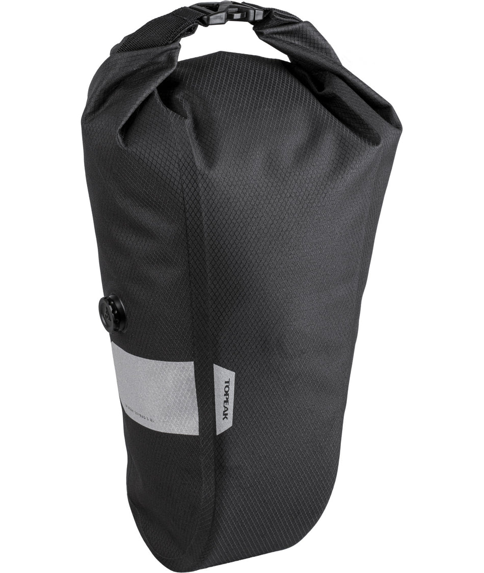 Borsa laterale anteriore Topeak QR Fork Drybag (5,8L) impermeabile nera con sistema Quickclick