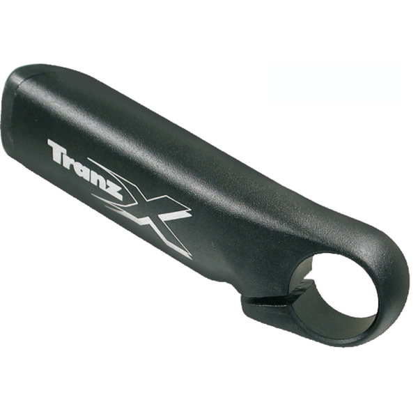 Tranz X - Para uchwytów kierownicy "KRÓTKIE", monoblok aluminium 6061, ergonomiczna górna zaślepka, kolor czarny