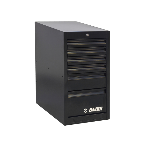 Unior - Cassettiera stretta 990ND6-BLACK 6 cassetti - Nero