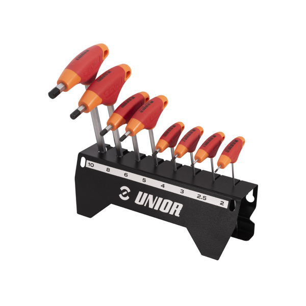 Unior - Set chiavi a brugola con impugnatura a T 193HX-US.1 con supporto - 2-10 mm