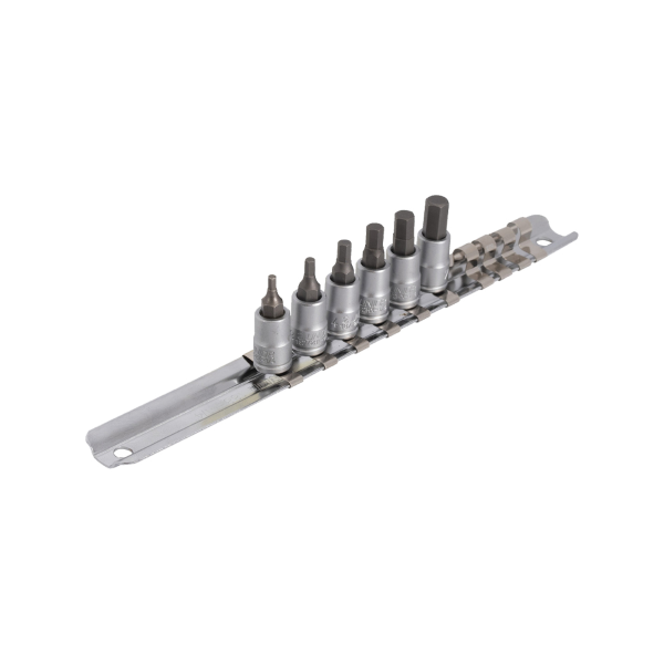 Unior - Set bit esagonali 187HHXP6 con bussola 1/4 su binario - 2-7 mm
