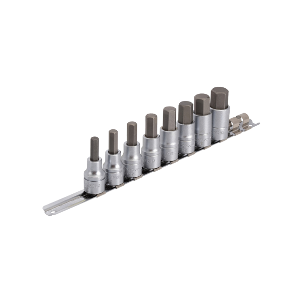 Unior - Set bit esagonali 192HHXP6 con bussola 1/2 su binario - 8-19 mm