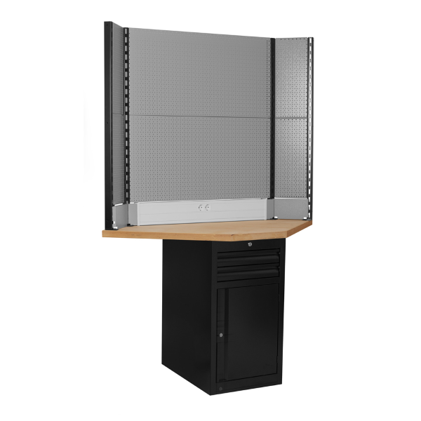 Unior - Banco angolare vuoto TECH CORNER BENCH 990TB con cassettiera stretta e schienale