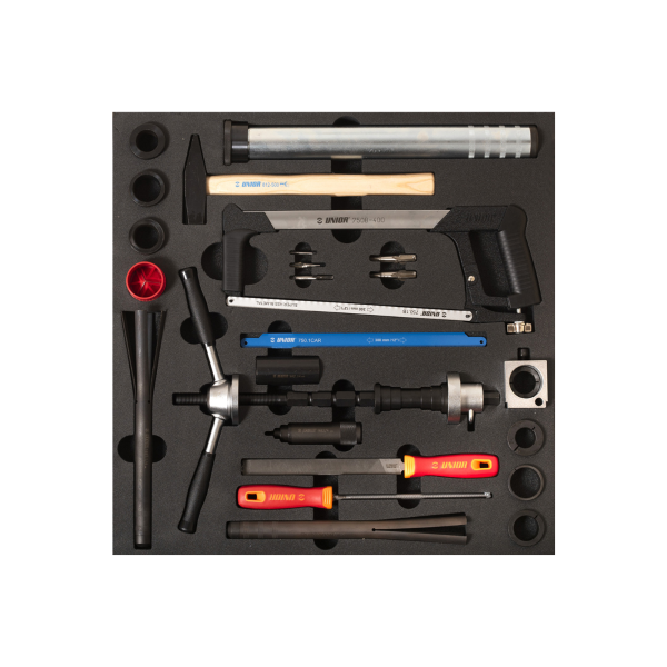 Unior - Set utensili SET2-2600C in vassoio SOS per cassettiera larga - attrezzi telaio e forcella
