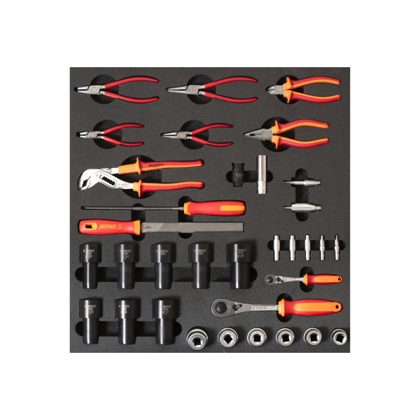 Unior - Set utensili SET3-2600D in vassoio SOS per cassettiera larga - attrezzi specifici per revisione sospensioni