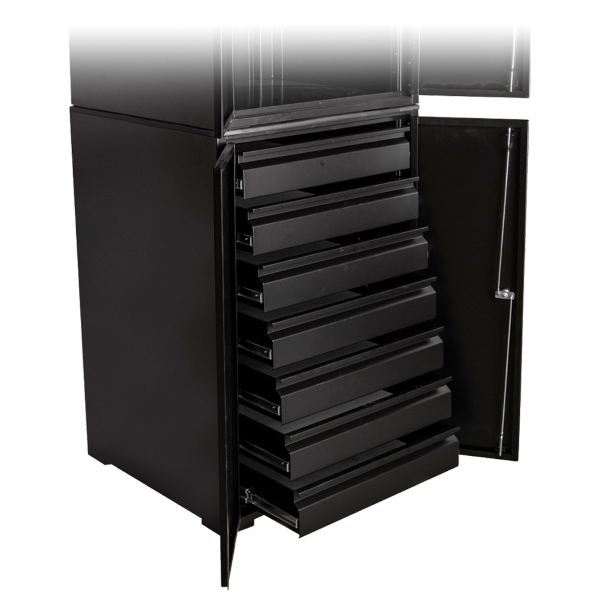 Unior - Armadio basso portautensili 949.2-BLACK con ante e 7 cassetti - Nero, altezza 1,02 m