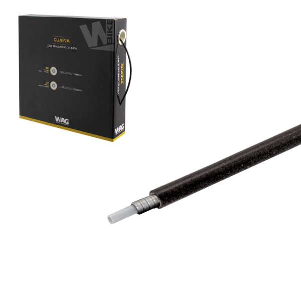 Wag - Guaina freno a filo piatto con inserto in teflon - 30 m, d. 5 mm, nero