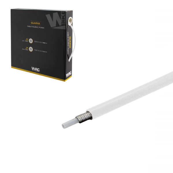 Wag - GUAINA FRENO A FILO PIATTO CON INSERTO IN TEFLON - 30 M, D. 5 MM, BIANCO