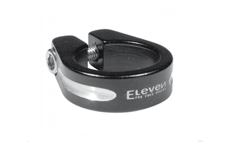 Collier de tige de selle Eleven 32 mm noir avec bords argentés