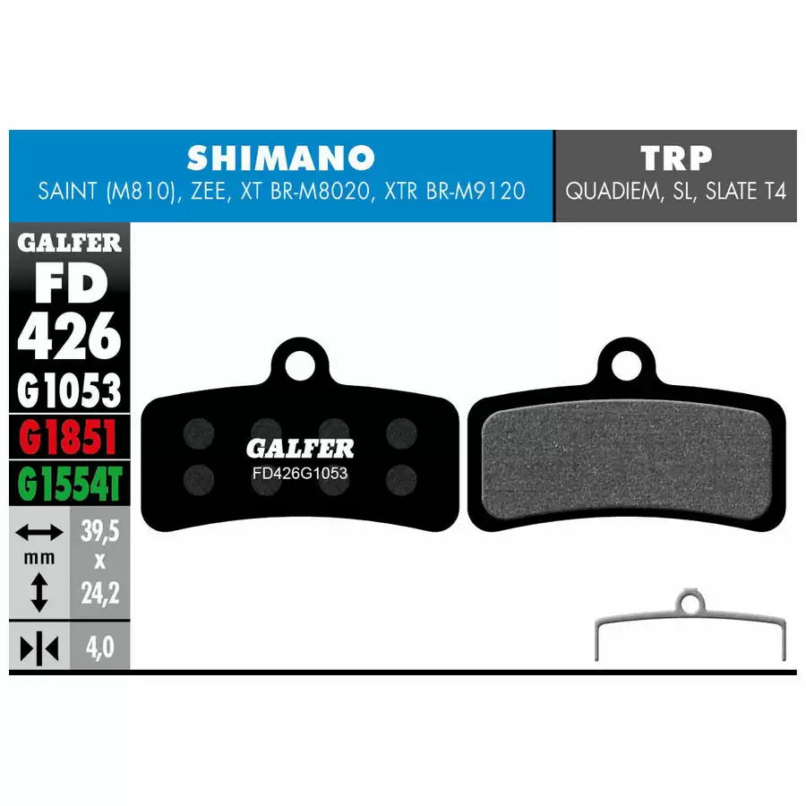 Plaquettes de frein Galfer FD426G1053 pour Shimamo Saint Zee